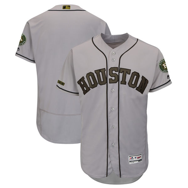 Personalized Astros Blank Gray 2018 Memorial Day Flexbase Jersey
