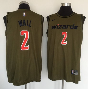 Personalized Wizards 2 John Wall Olive Swingman Jersey