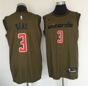 Personalized Wizards 3 Bradley Beal Olive Swingman Jersey