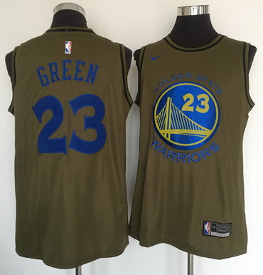 Personalized Warriors 23 Draymond Green Olive Swingman Jersey