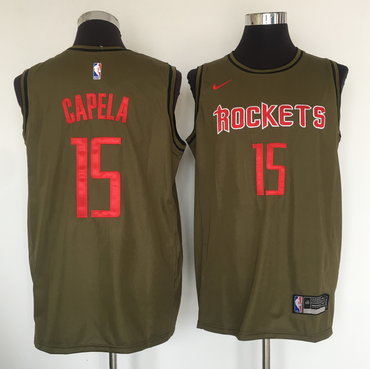 Personalized Rockets 15 Clint Cepela Olive Swingman Jersey