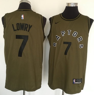 Personalized Raptors 7 Kyle Lowry Olive Swingman Jersey