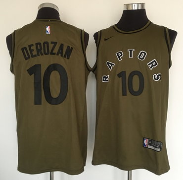 Personalized Raptors 10 DeMar DeRozan Olive Swingman Jersey