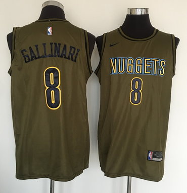 Personalized Nuggets 8 Danilo Gallinari Olive Swingman Jersey