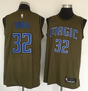 Personalized Magic 32 Shaquille O’Neal Olive Swingman Jersey