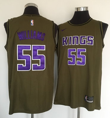 Personalized Kings 55 Jason Williams Olive Swingman Jersey