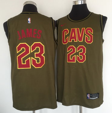 Personalized Cavaliers 23 Lebron James Olive Swingman Jersey