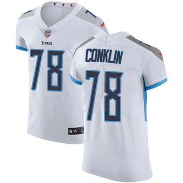 Personalized Titans #78 Jack Conklin White Men’s Stitched NFL Untouchable Elite Jersey