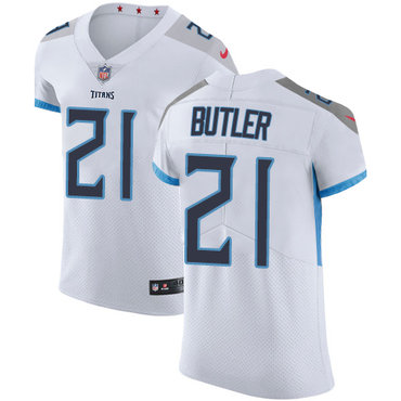 Personalized Titans #21 Malcolm Butler White Men’s Stitched NFL Untouchable Elite Jersey