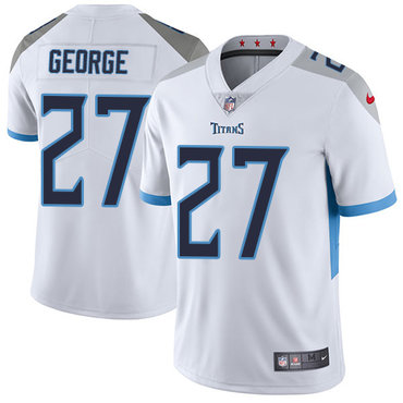Personalized Titans #27 Eddie George White Men’s Stitched NFL Untouchable Limited Jersey