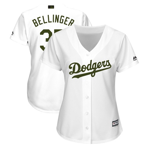 Personalized Women’s Dodgers #35 Cody Bellinger White 2018 Memorial Day Cool Base Women’s Stitched MLB Jersey