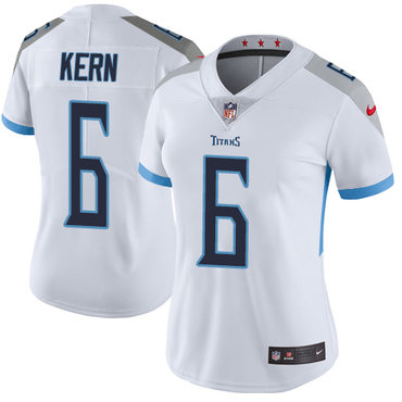 Personalized Titans #6 Brett Kern White Women’s Stitched NFL Untouchable Limited Jersey