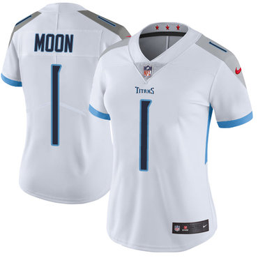 Personalized Titans #1 Warren Moon White Women’s Stitched NFL Untouchable Limited Jersey