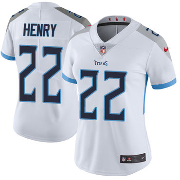 Personalized Titans #22 Derrick Henry White Women’s Stitched NFL Untouchable Limited Jersey