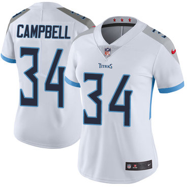 Personalized Titans #34 Earl Campbell White Women’s Stitched NFL Untouchable Limited Jersey