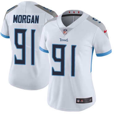 Personalized Titans #91 Derrick Morgan White Women’s Stitched NFL Untouchable Limited Jersey