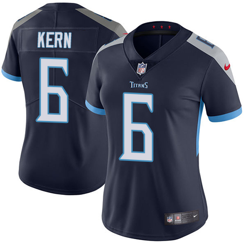 Personalized Titans #6 Brett Kern Navy Blue Alternate Women’s Stitched NFL Untouchable Limited Jersey
