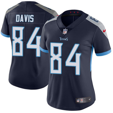 Personalized Titans #84 Corey Davis Navy Blue Alternate Women’s Stitched NFL Untouchable Limited Jersey