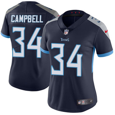 Personalized Titans #34 Earl Campbell Navy Blue Alternate Women’s Stitched NFL Untouchable Limited Jersey