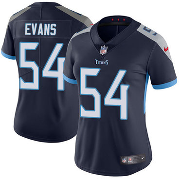 Personalized Titans #54 Rashaan Evans Navy Blue Alternate Women’s Stitched NFL Untouchable Limited Jersey