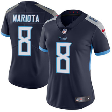Personalized Titans #8 Marcus Mariota Navy Blue Alternate Women’s Stitched NFL Untouchable Limited Jersey