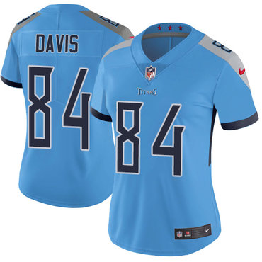Personalized Titans #84 Corey Davis Light Blue Team Color Women’s Stitched NFL Untouchable Limited Jersey