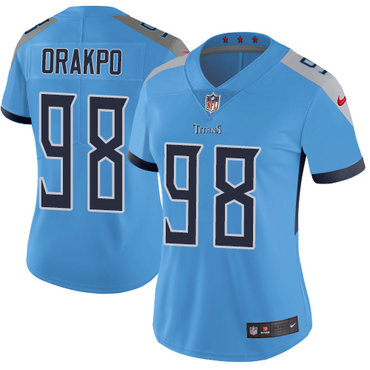 Personalized Titans #98 Brian Orakpo Light Blue Team Color Women’s Stitched NFL Untouchable Limited Jersey