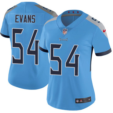 Personalized Titans #54 Rashaan Evans Light Blue Team Color Women’s Stitched NFL Untouchable Limited Jersey