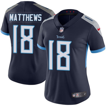 Personalized Titans #18 Rishard Matthews Navy Blue Alternate Women’s Stitched NFL Untouchable Limited Jersey