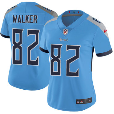 Personalized Titans #82 Delanie Walker Light Blue Team Color Women’s Stitched NFL Untouchable Limited Jersey