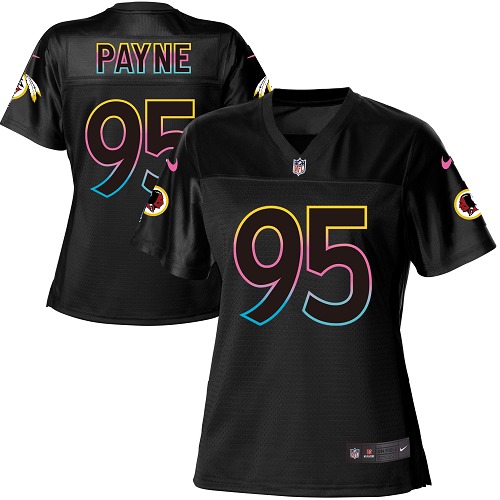 Personalized Redskins #95 Da’Ron Payne Black Women’s NFL Fashion Game Jersey