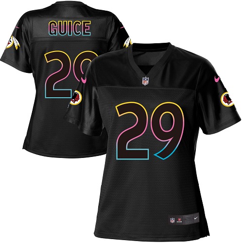 Personalized Redskins #29 Derrius Guice Black Women’s NFL Fashion Game Jersey