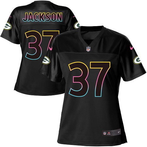 Personalized Packers #37 Josh Jackson Black Women’s NFL Fashion Game Jersey