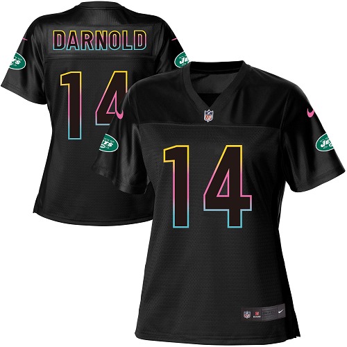 Personalized Jets #14 Sam Darnold Black Women’s NFL Fashion Game Jersey