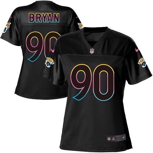 Personalized Jaguars #90 Taven Bryan Black Women’s NFL Fashion Game Jersey