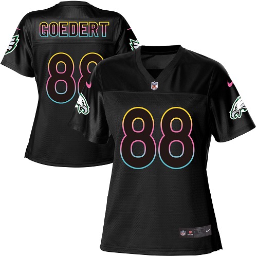 Personalized Eagles #88 Dallas Goedert Black Women’s NFL Fashion Game Jersey