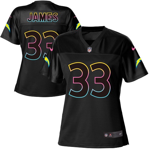 Personalized Chargers #33 Derwin James Black Women’s NFL Fashion Game Jersey