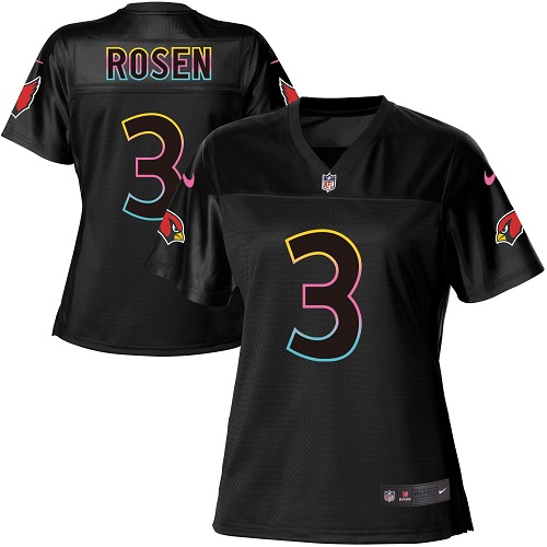 Personalized Cardinals #3 Josh Rosen Black Women’s NFL Fashion Game Jersey