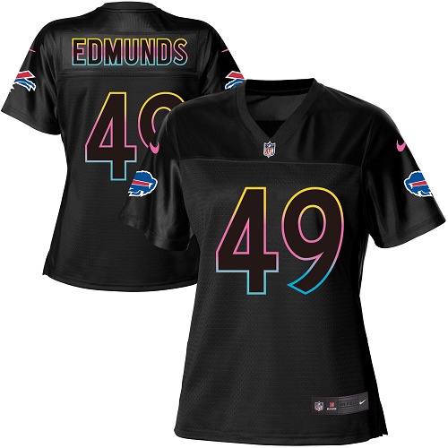 Personalized Bills #49 Tremaine Edmunds Black Women’s NFL Fashion Game Jersey