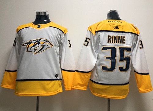 Personalized Youth Predators #35 Pekka Rinne White Road Authentic Stitched Youth NHL Jersey