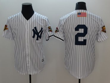 Personalized Yankees 2 Derek Jeter White 2001 World Series Cool Base Jersey