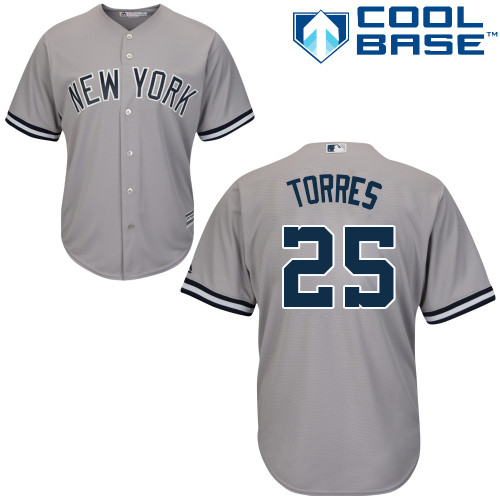 Personalized Yankees #25 Gleyber Torres Grey New Cool Base Stitched Baseball Jersey