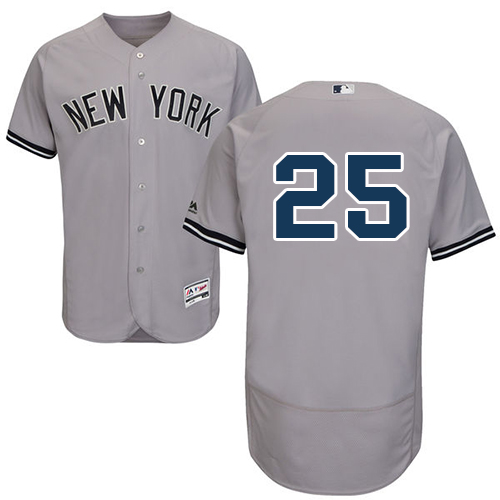 Personalized Yankees #25 Gleyber Torres Grey Flexbase Authentic Collection Stitched Baseball Jersey