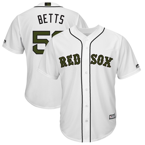 Personalized Red Sox #50 Mookie Betts White New Cool Base 2018 Memorial Day Stitched Baseball Jersey
