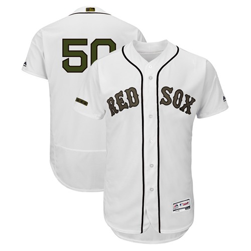 Personalized Red Sox #50 Mookie Betts White Flexbase Authentic Collection 2018 Memorial Day Stitched Baseball Jersey