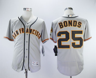 Personalized Giants 25 Barry Bonds Gray Flexbase Jersey