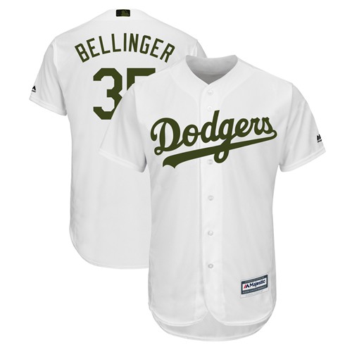 Personalized Dodgers #35 Cody Bellinger White New Cool Base 2018 Memorial Day Stitched Baseball Jersey