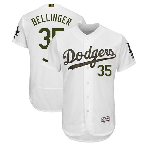 Personalized Dodgers #35 Cody Bellinger White Flexbase Authentic Collection 2018 Memorial Day Stitched Baseball Jersey