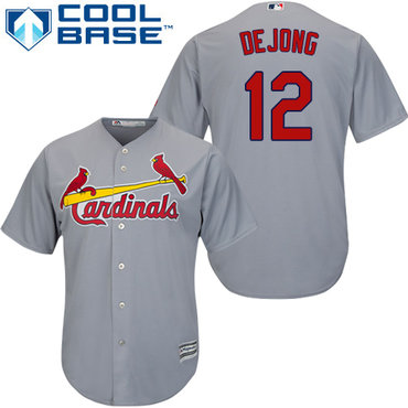 Personalized Cardinals #12 Paul DeJong Grey New Cool Base Stitched Baseball Jersey
