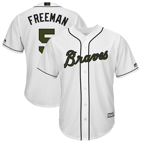 Personalized Braves #5 Freddie Freeman White New Cool Base 2018 Memorial Day Stitched Baseball Jersey